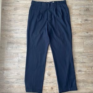 Men’s Lands End Navy Blue Dress Pants 33 100% Wool